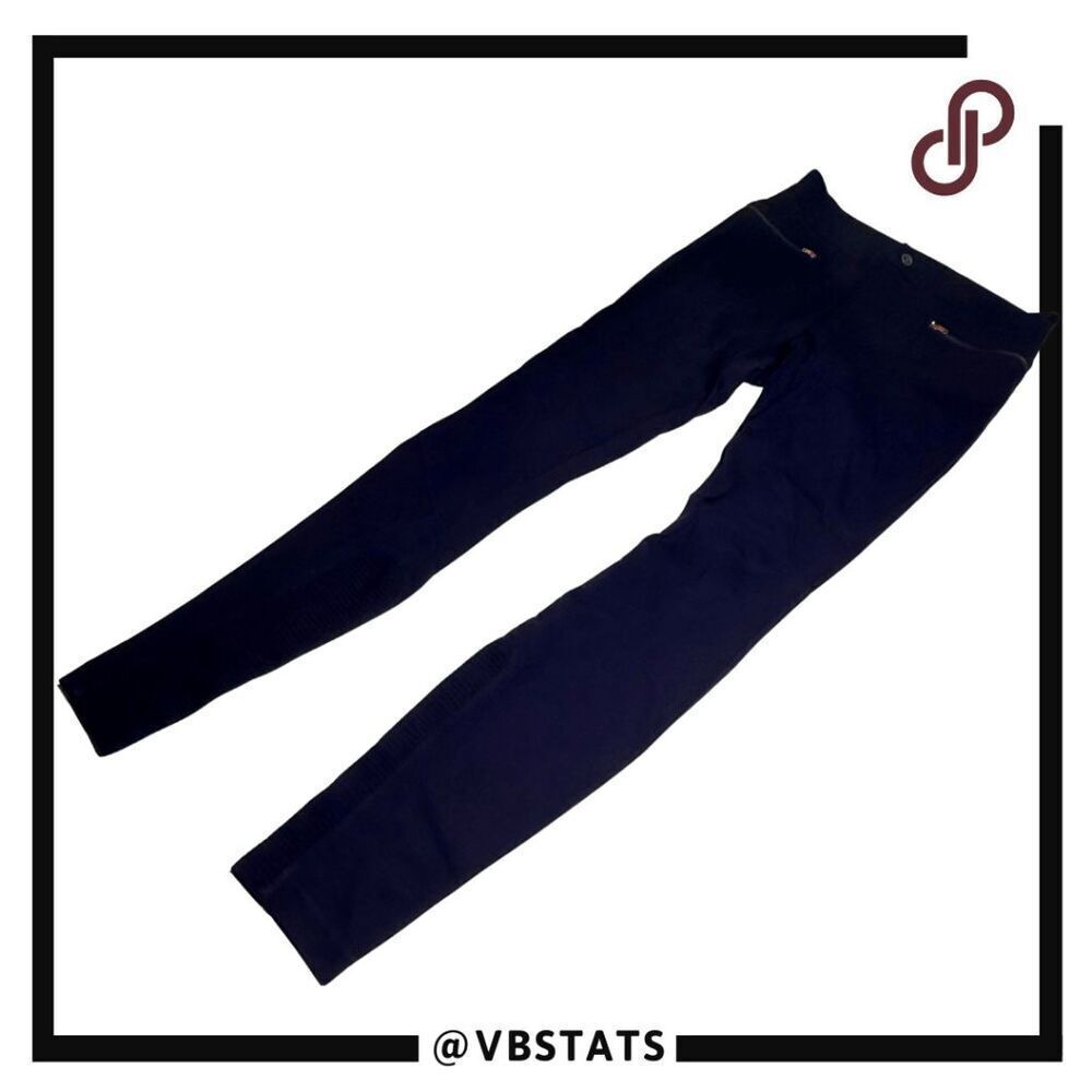 Athleta Women's Stretch Zip Pockets Ponte Moto Skinny Pants Navy Blue Size 6T